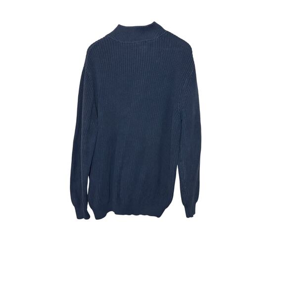 L.L. Bean Men’s Navy Full Zip Cotton Sweater XXL Tall Classic Knit - Picture 2 of 4